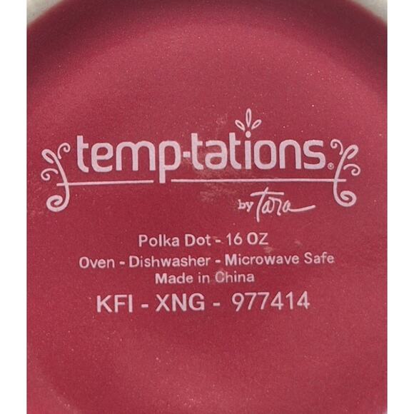 Temp-Tations By Tara Red White Polka Dot Mug 16oz Ceramic - Picture 7 of 8